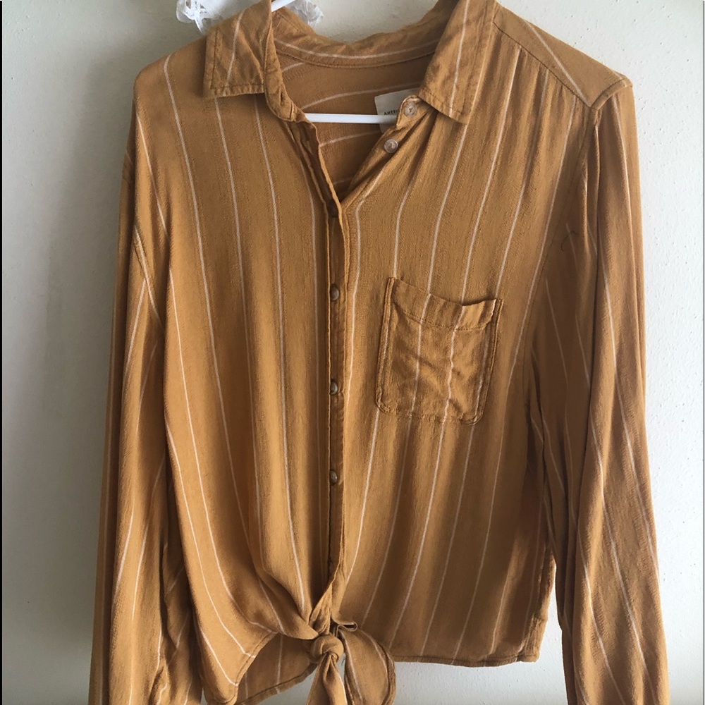 american eagle button up